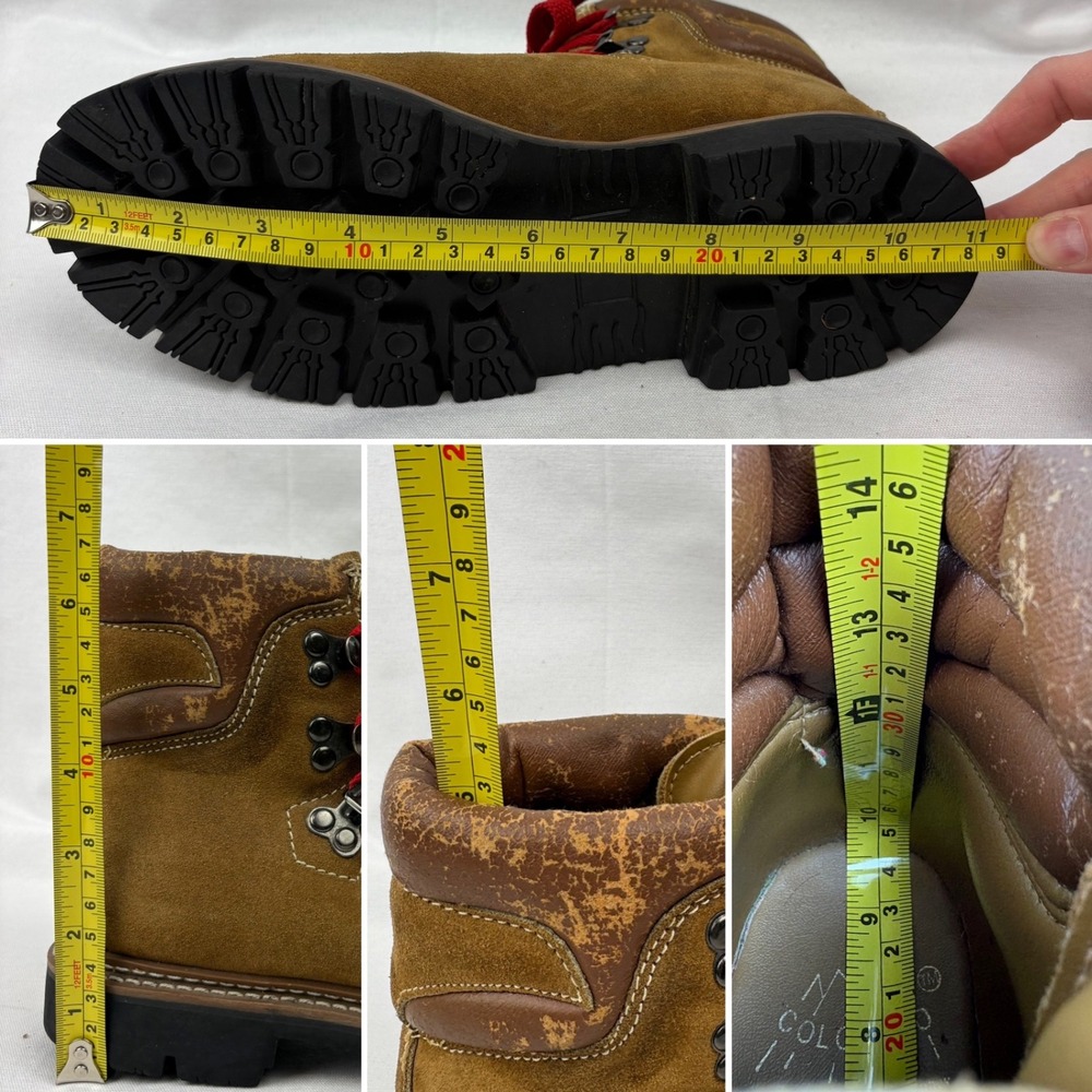 Vintage Kinney Colorado Mountaineering Boots Size 8 Womens Tan Suede 70s Hiking - Picture 15 of 17